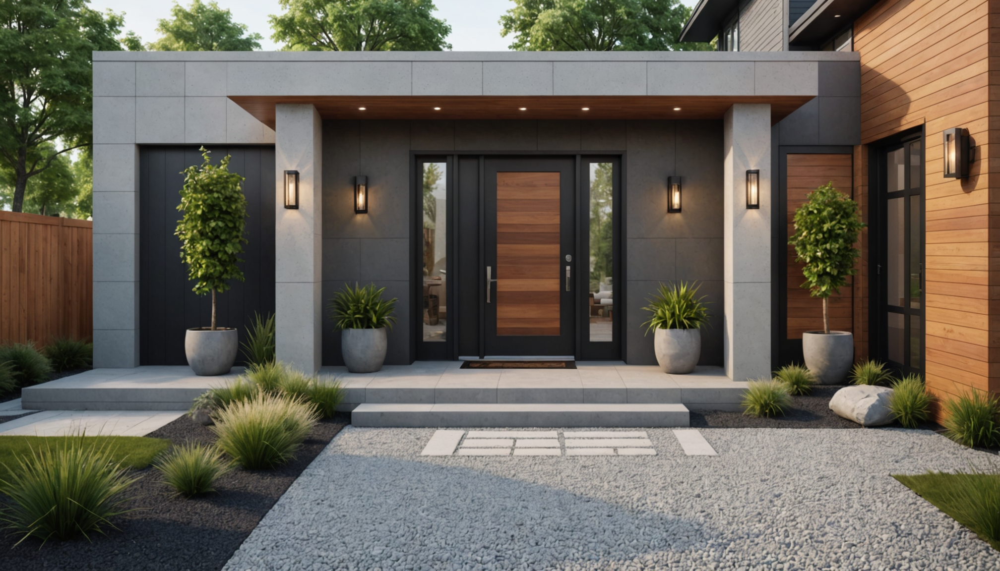 découvrez des idées créatives pour aménager l'entrée de votre maison sans pelouse, alliant esthétique et praticité pour un accueil chaleureux et original.